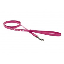 COLLAR CUERO PUNTAS+CORREA 1,5X37CM ROSA