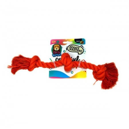 Doggy Masters Colorful yute play hueso triple nudo naranja 30cm