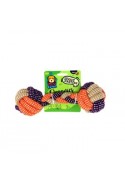 DOGGY MASTERS ORGANICS YUTE PLAY HUESO BORDADO NARANJA Y MORADO