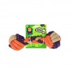 DOGGY MASTERS ORGANICS YUTE PLAY HUESO BORDADO NARANJA Y MORADO