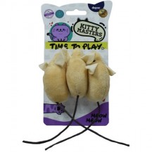 KITTY MASTERS Time To Play pack 2 ratones con plumas multicolor (15*3*3cm)