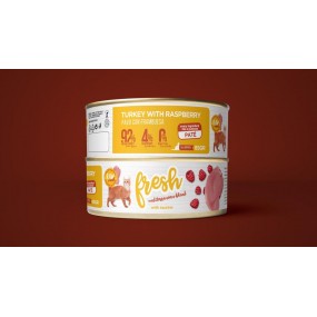 Fresh paté de pavo con frambuesa para gatos adultos 85 g