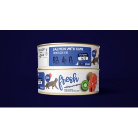 Fresh paté de salmón con kiwi para gatos adultos 85 g