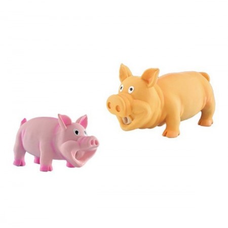 Cerdito En Latex Con Relleno Y Sonido (20 Cm) Color Naranja