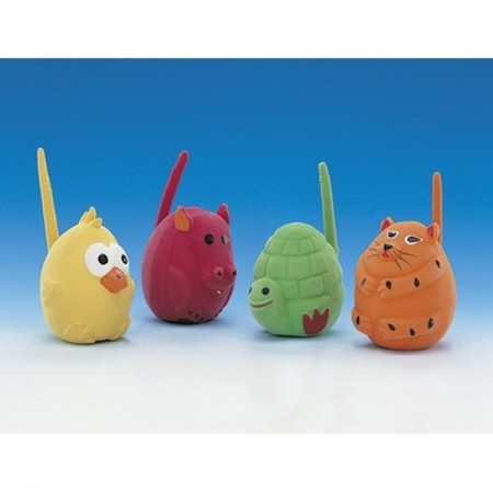 Tortuga, Vaca, Gato Y Pájaro En Latex (6 Cm)