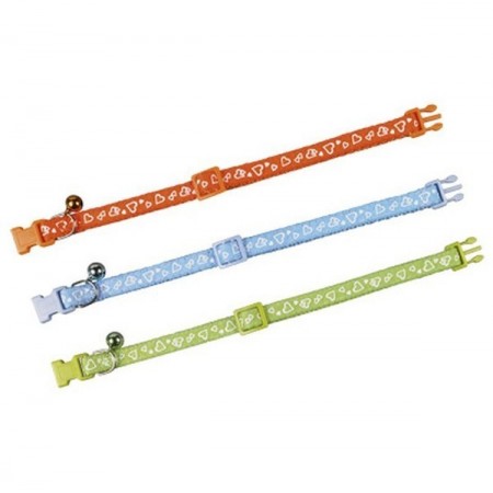 Collar Con Motivos De Corazones En Naylon 10 Mm X 20-30 Cm Naranja